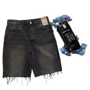 Madewell NWT High Rise Long Denim Shorts Women 28